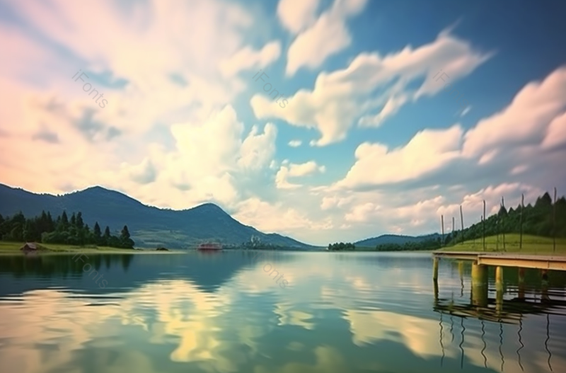 长桥公园白云绿树风景,高清,摄影图,摄影图片,图片大全,摄影图免费下载